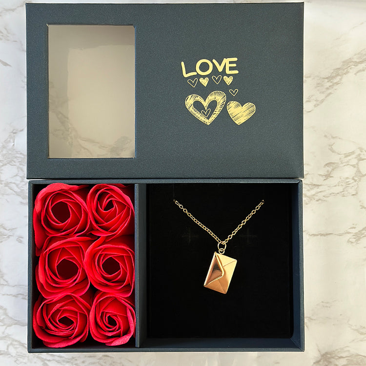 Eternal Rose Box - W/ Love Letter Necklace (Customise up to 30 Letters)