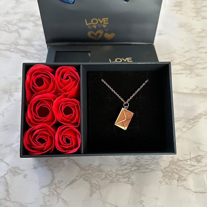Eternal Rose Box - W/ Love Letter Necklace (Customise up to 30 Letters)